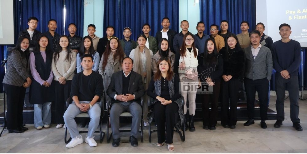 Executive Engineer, Wapangnaro Imchen and Khinyi Woch, Rtd with participants during the capacity-building at the conference hall of Chief Engineer, WRD, Kohima on December 2. (DIPR Photo)